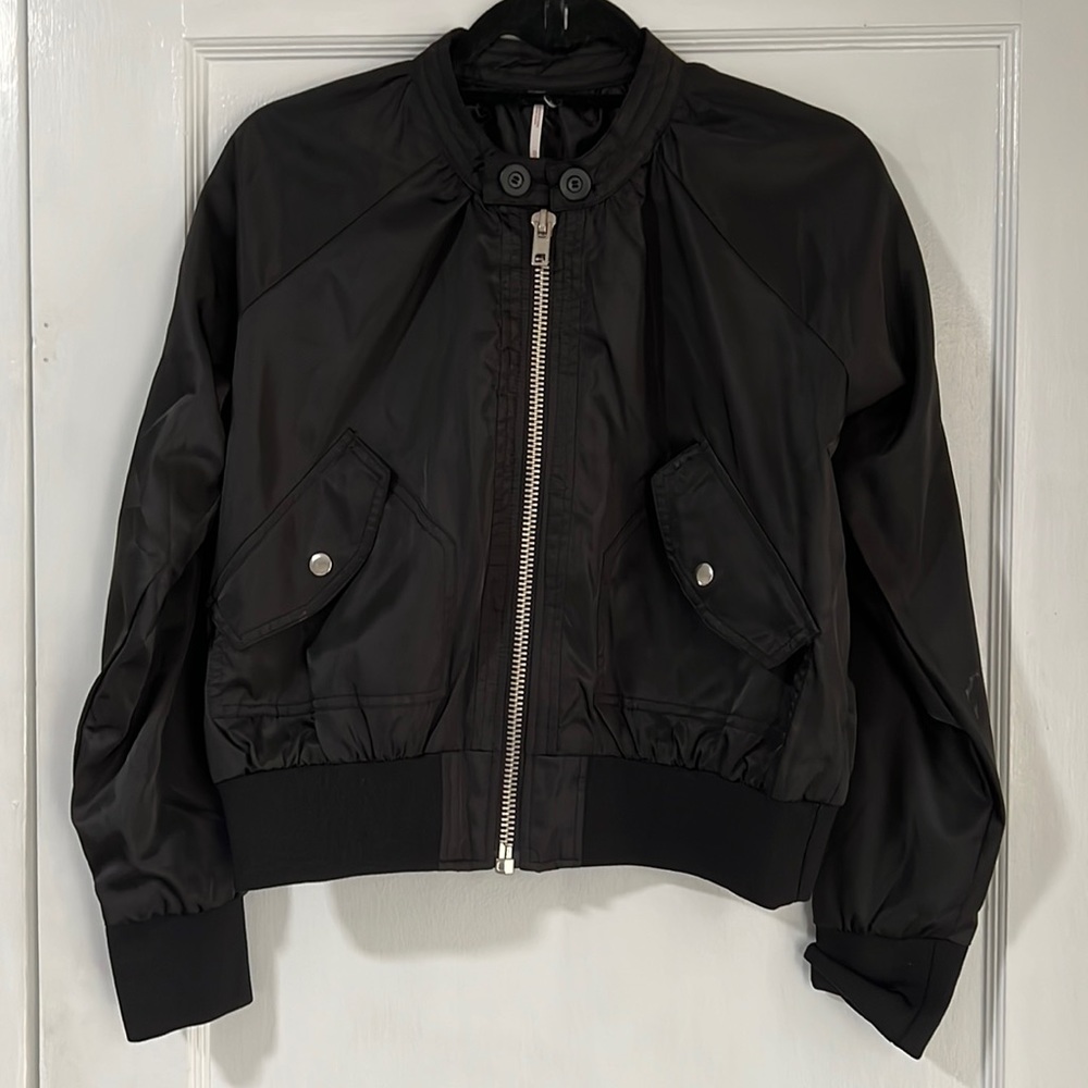 Free people light weight black jacket- size xsmall. Never worn
